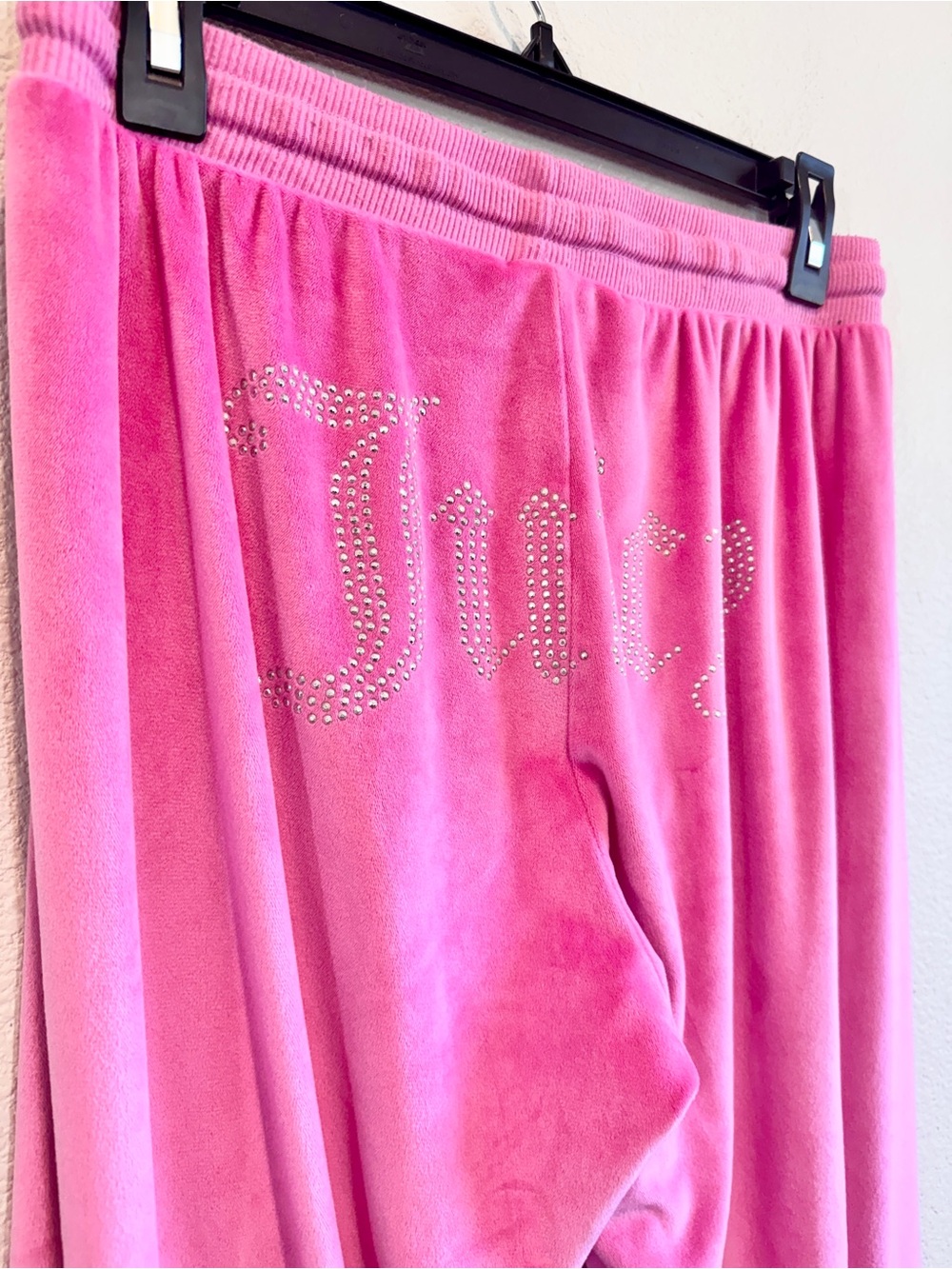 Juicy Couture Vintage Velour Lounge Pants Y2K McBling Barbiecore Pink M G63 - Picture 7 of 11